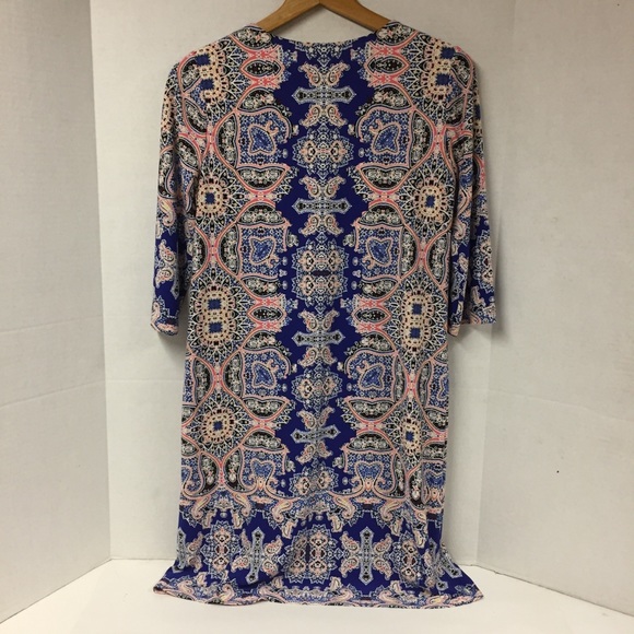 Wisp Blue Paisley Scarf Print Shift Dress SZ 6P - Picture 12 of 15
